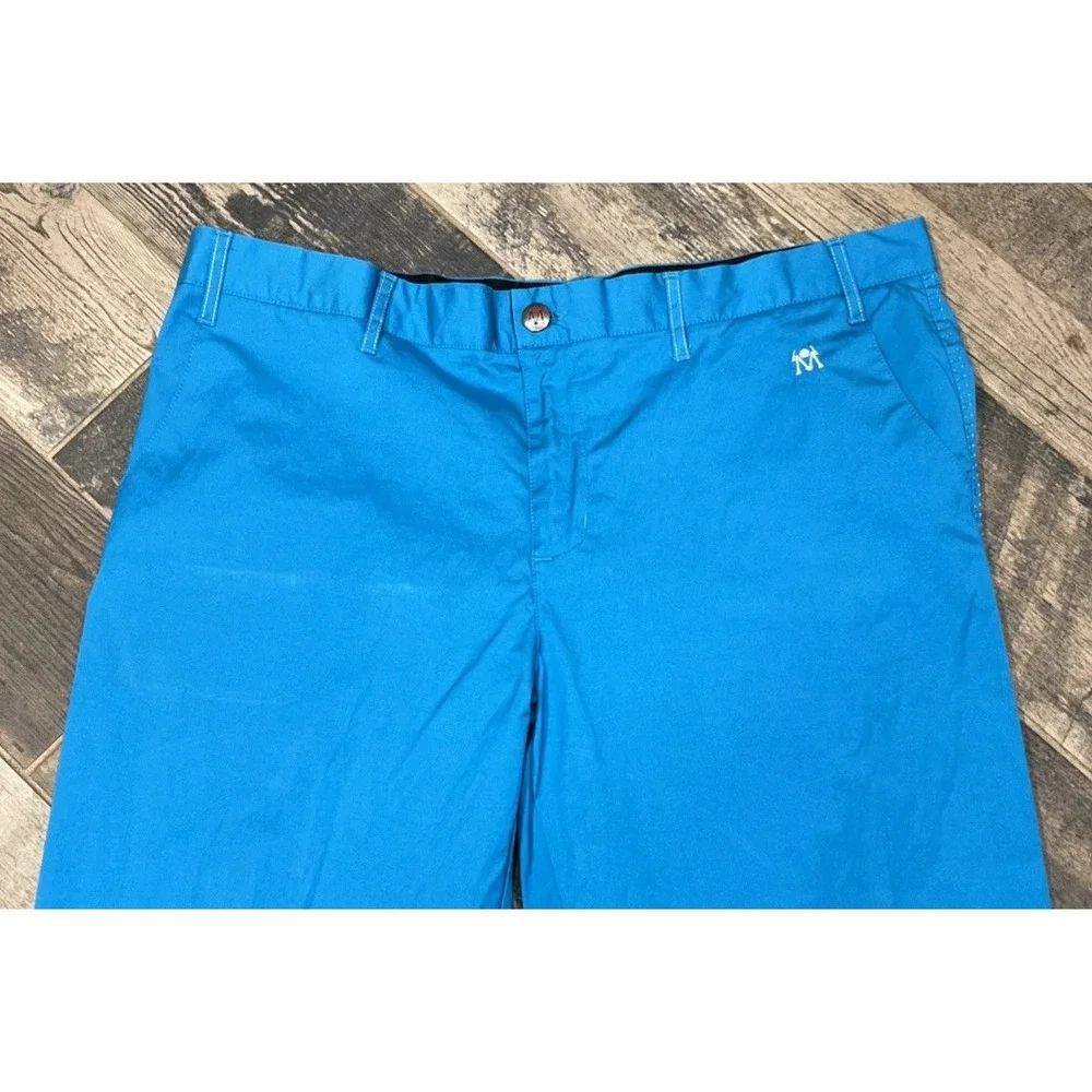 Lesmart‎ Golf Pants Mens Blue Straight Leg Chinos Flex Waist Cotton Blend 41x33